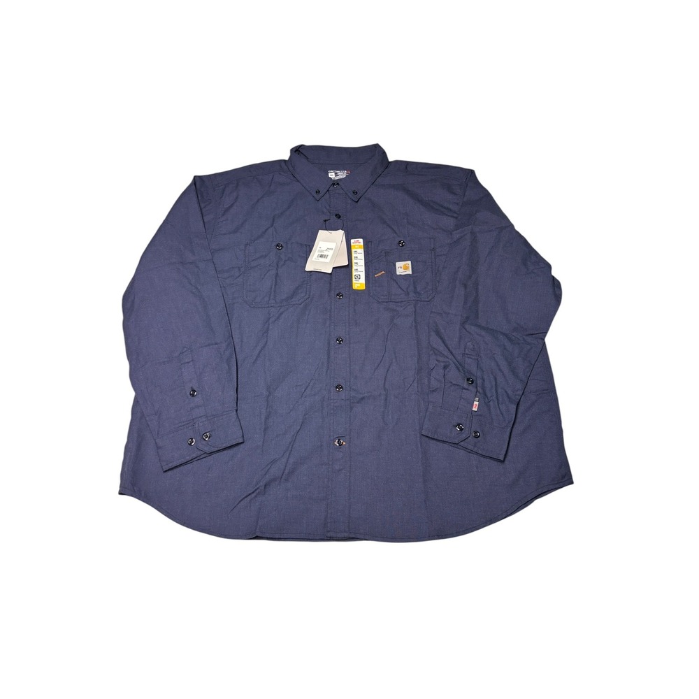 NWt Carhartt FR Flame Resistant Force Loose Fit Navy‎ Long Sleeve Shirt Mens 3XL
